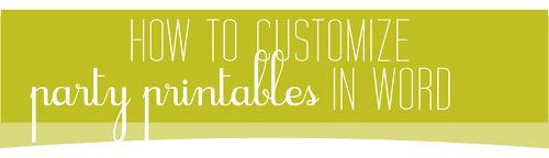 Party Printables in Word