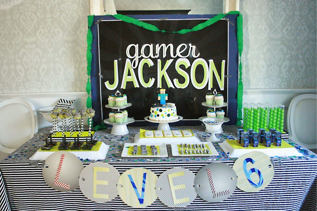 video game, birthday party, minecraft birthday cake, vintage birthday