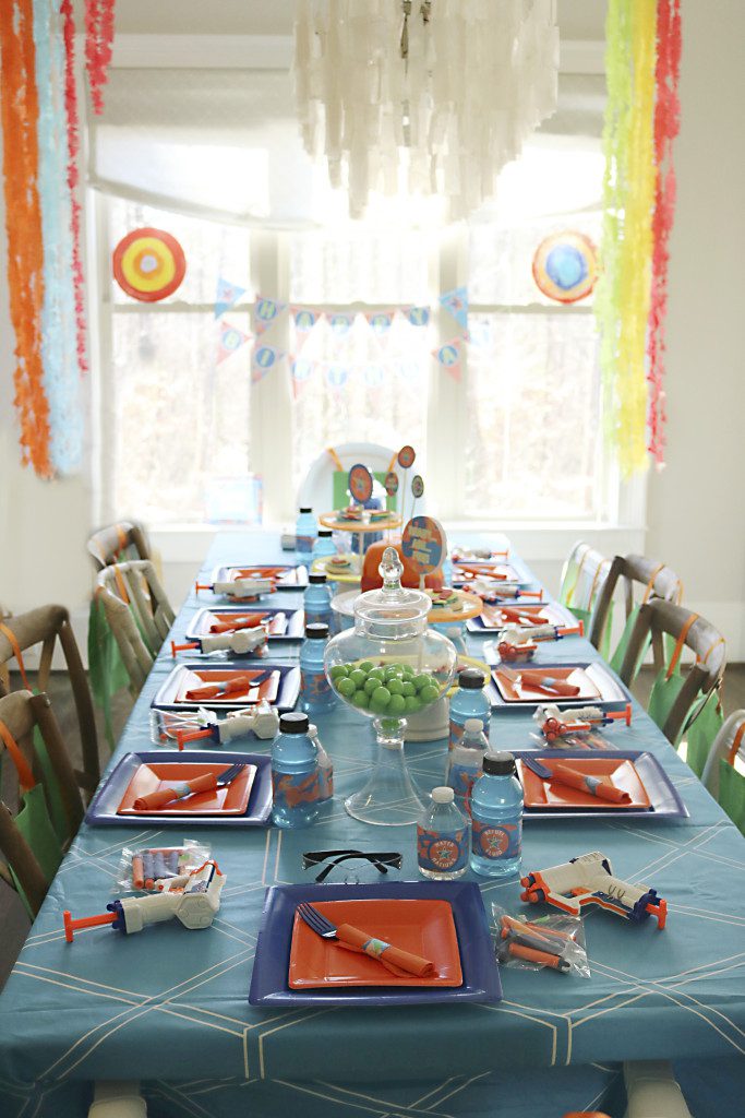 nerf gun tablescape