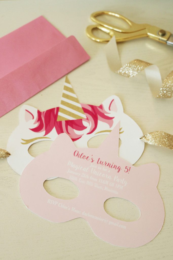 unicorn mask invitation free printable