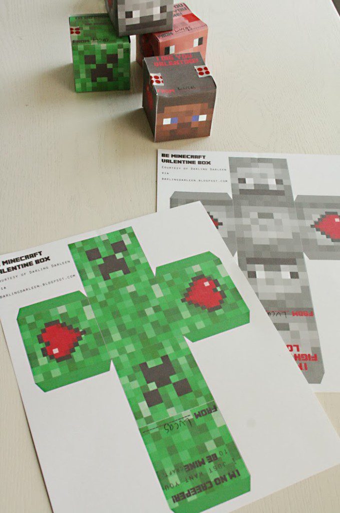 minecraft valentine, minecraft free printable, boy valentine