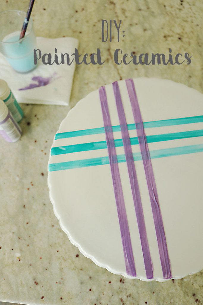 DIY-painted-ceramics, painted platters, glass paints, art on plates, watercolor, DIY, martha stewart paints