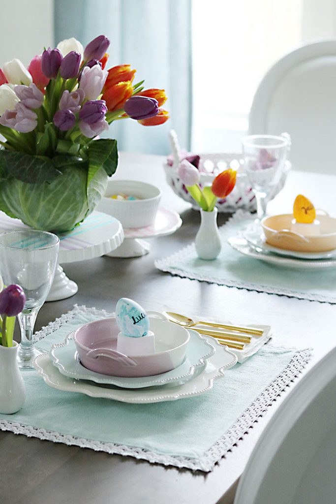 Easter-table-with-eggs-watercolor-dishes