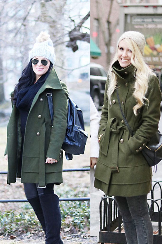 this-way-that-way-army-green-coat, olive green coat, new york fashions, best friend outfits, how to wear, how to style it, winter coat, winter outfits, mutze hat