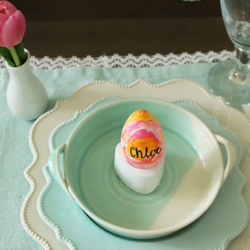 Watercolor Easter Eggs Place Cards
