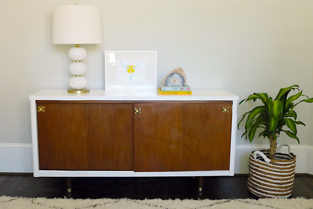 mid century credenza make over lacquer