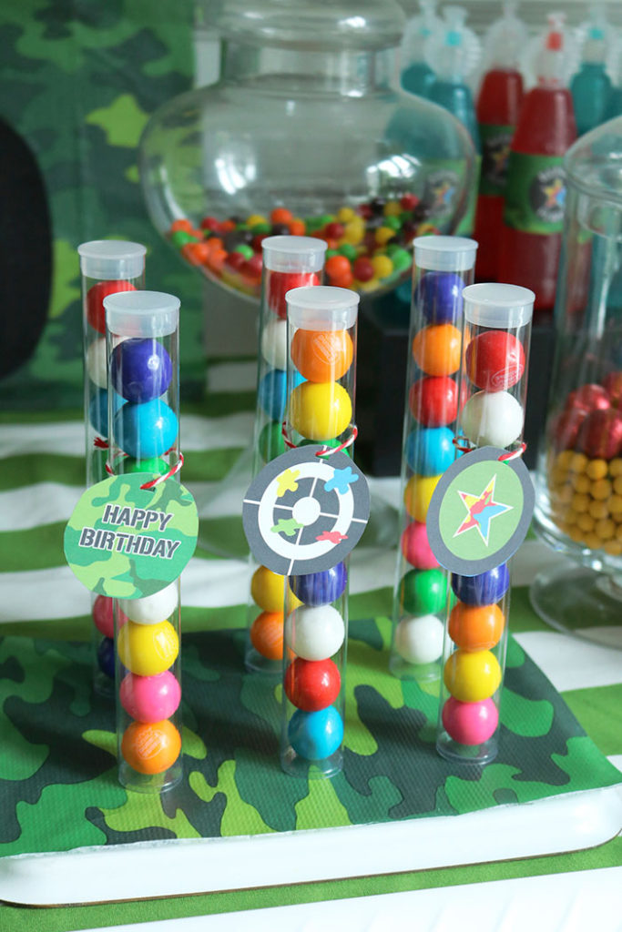 paintball-birthday-gumballs, paintball gum ball party favor, paintball birthday party, paintball birthday party for boys