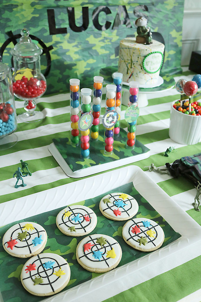 paintball-birthday-target-cookies, Paintball cookies, target cookies, paintball decorations