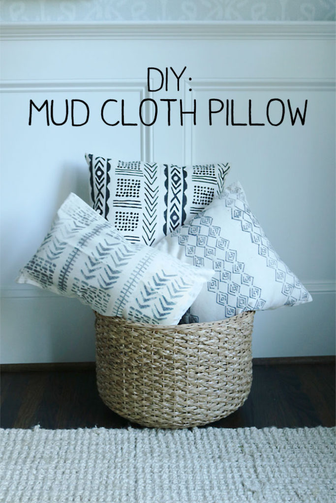 diy-mud-cloth-pillow-with-words, mud cloth pillow tutorial with freezer paper, mudcloth pill, mudcloth with paint, sharpie, DIY