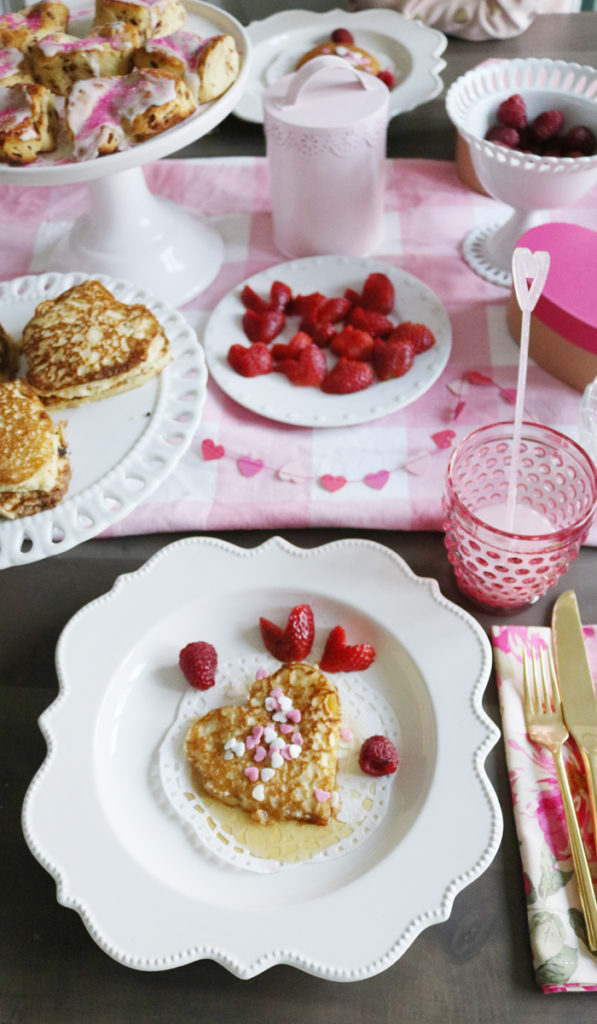 easy valentine's breakfast ideas for kids, heart-shaped pancakes, valentine's breakfast, valentines breakfast pancakes, valentines breakfast table, romantic, love making notes, valentines day breakfast decorations