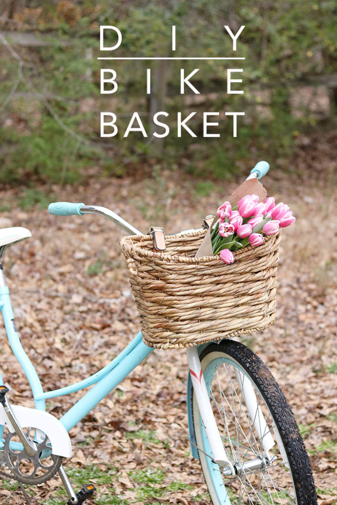 diy bike basket, bike basket with leather strips, old basket, wicker basket, beach cruiser, spring bike ride