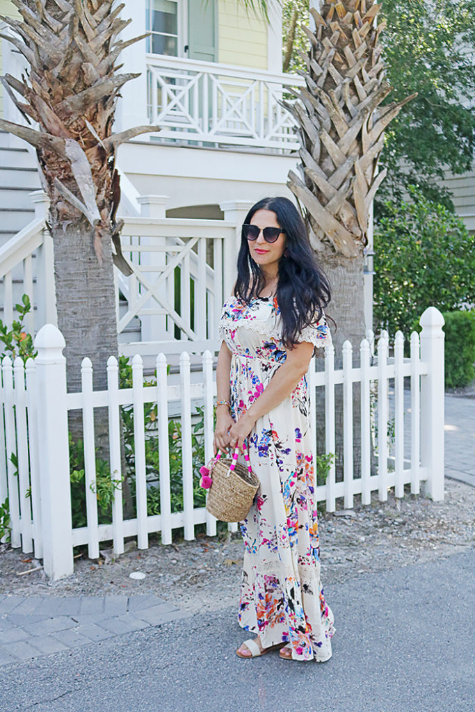 long floral dress, maxi long dress, the minted julep boutique, beach wedding dress ideas, hawaiian tropical dress ideas, beach wedding