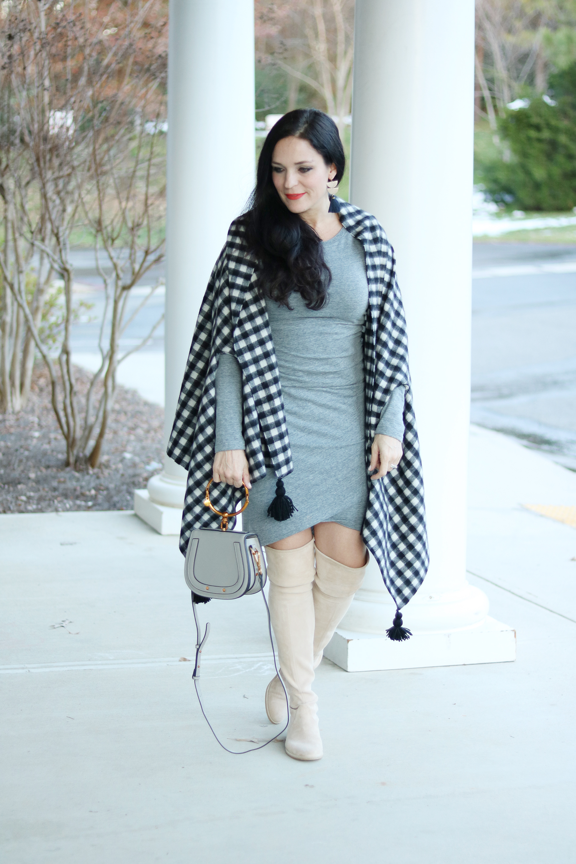 cape scarf outfit, cape scarf Jcrew, Cape scarf pattern, cape shawl, winter cape scarf, how to wear cape scarf, cape scarf wraps, cape scarf with boots, plaid cape scarf, casual cape scarf, cape scarf ideas and inspiration, blanket coat, simple blanket wrap, cold weather, made well, over the knees winter outfit style