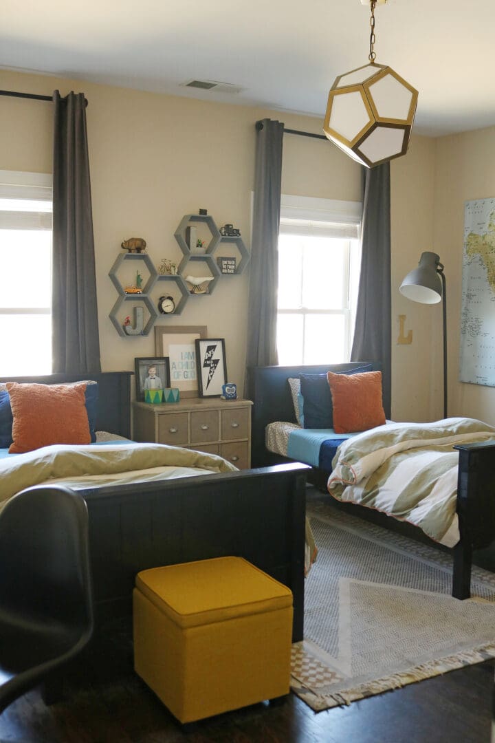 Maximize every space in a Shared Boy's Bedroom with budget-friendly ideas || Darling Darleen