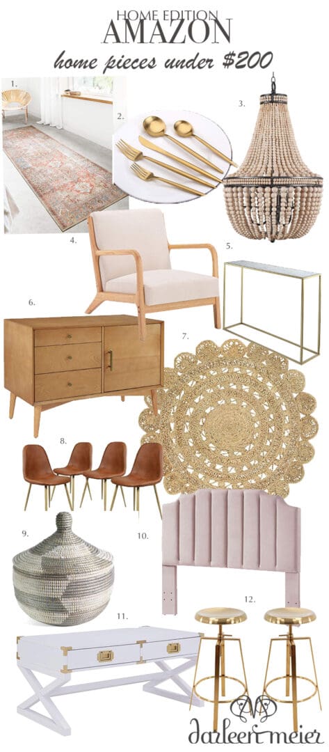 Rounding up the best Amazon Home Under $200 statement pieces that are delivered right to your door step.  || Darling Darleen #amazonhome #darlingdarleenblog #darleenmeier