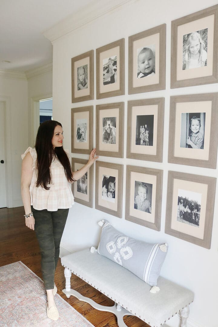 Follow this guide for an Easy method on how to hang a picture grid gallery the way professional do. || Darling Darleen Top Lifestyle Connecticut Blogger 