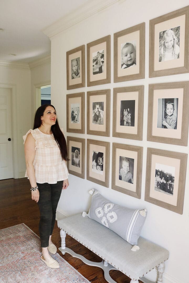 Follow this guide for an Easy method on how to hang a picture grid gallery the way professional do. || Darling Darleen Top Lifestyle Connecticut Blogger 