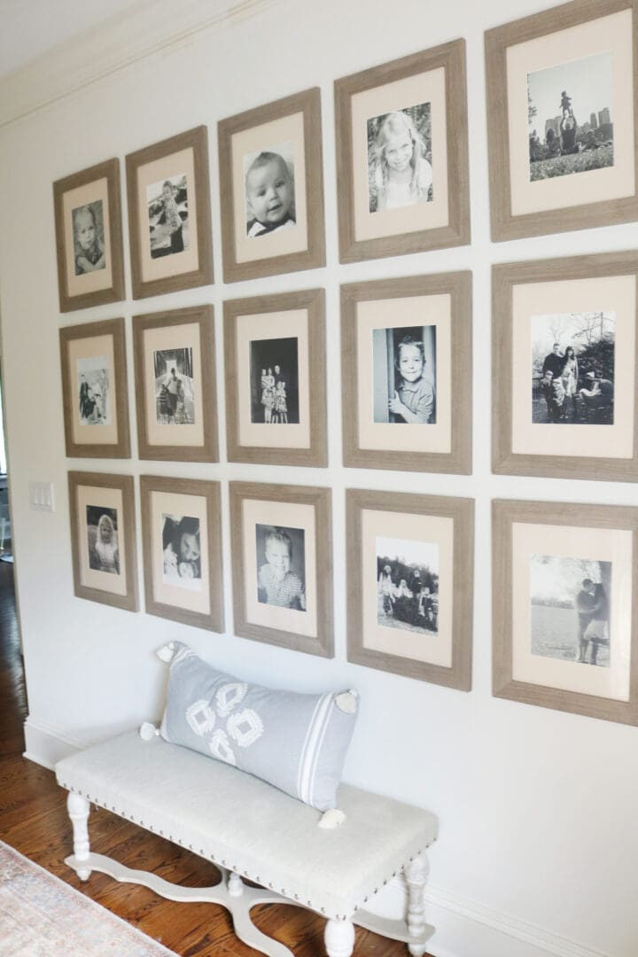 Follow this guide for an Easy method on how to hang a picture grid gallery the way professional do. || Darling Darleen Top Lifestyle Connecticut Blogger 