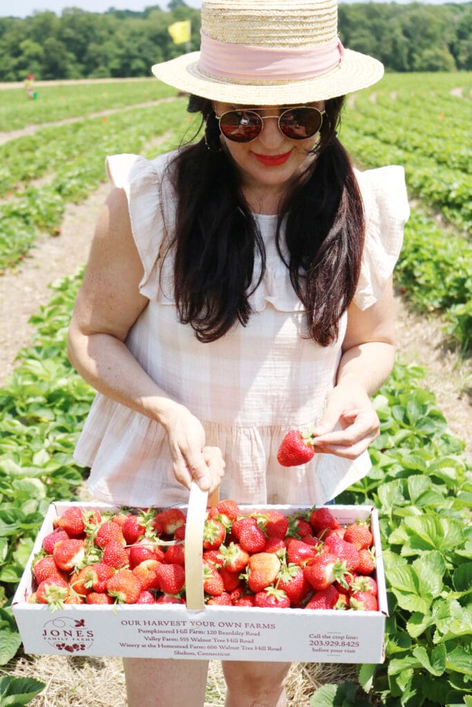 Strawberry picking, strawberry fields forever, jones family farms, connecticut strawberry picking, strawberry picking with children || Darling Darleen Top Lifestyle CT Blogger #strawberryfields