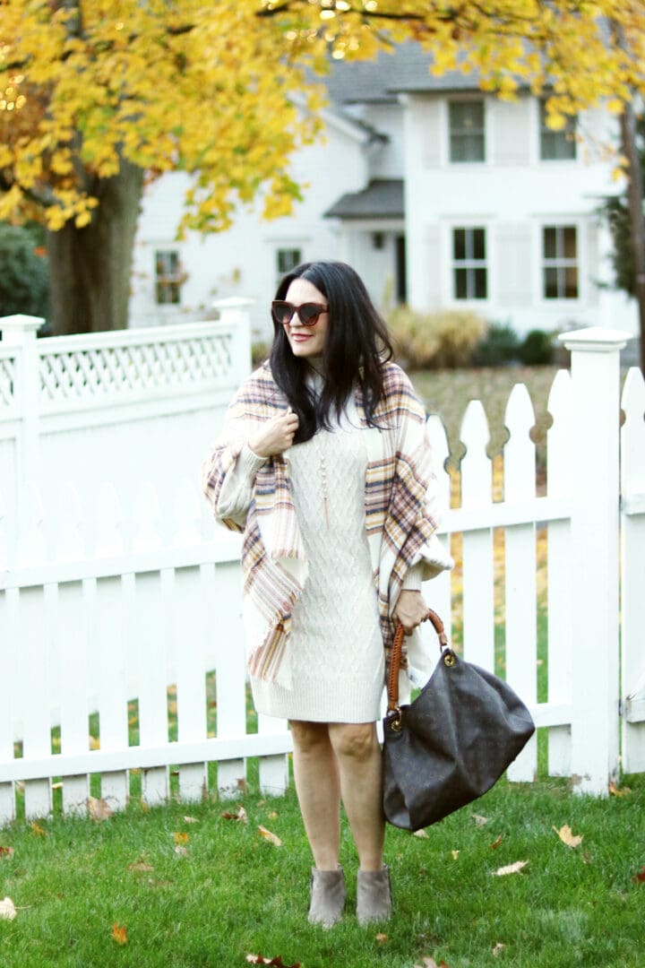The classic sweater dress every girl needs in her sweater.  Also sharing 30 other sweater dress styles || Darling Darleen Top Lifestyle CT Blogger #sweaterdress 