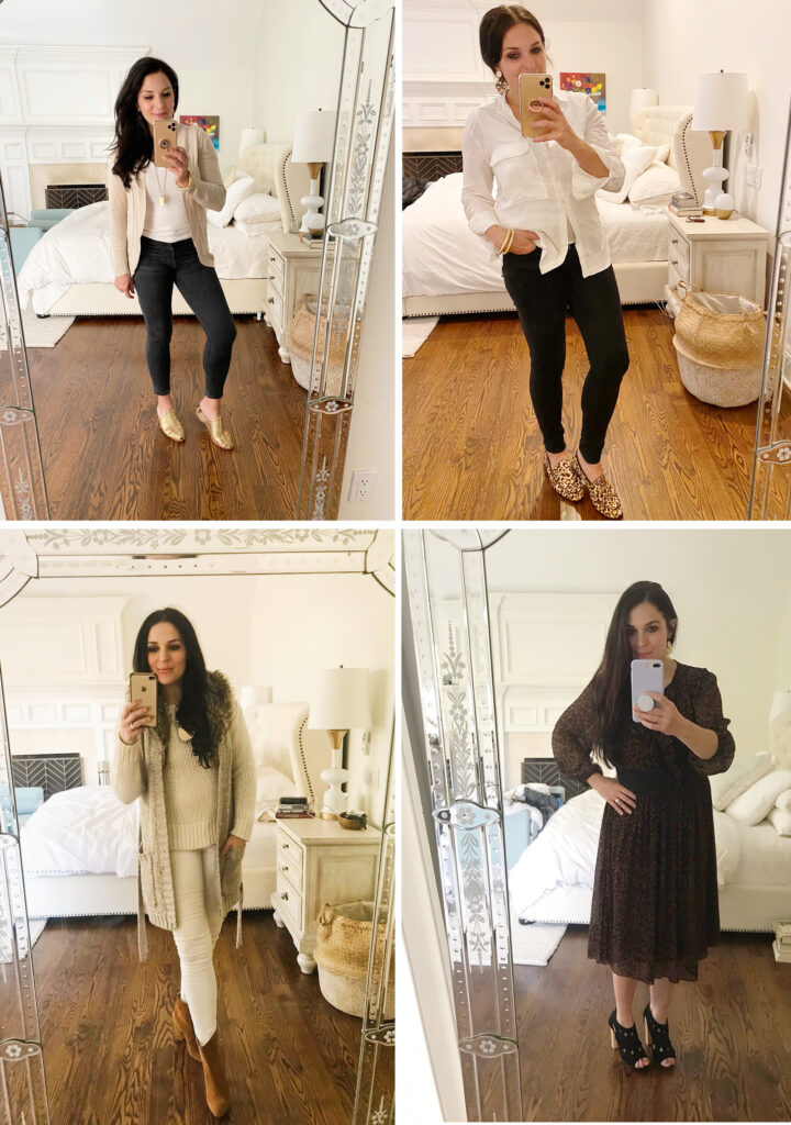 4 Casual Thanksgiving outfits to wear on Turkey Day!  Keep it casual, simple and most importantly comfortable.  Most of these items can be found in your own closet!  Darling Darleen Top CT Lifestyle Blogger #thanksgivingoutfit #darlingdarleen