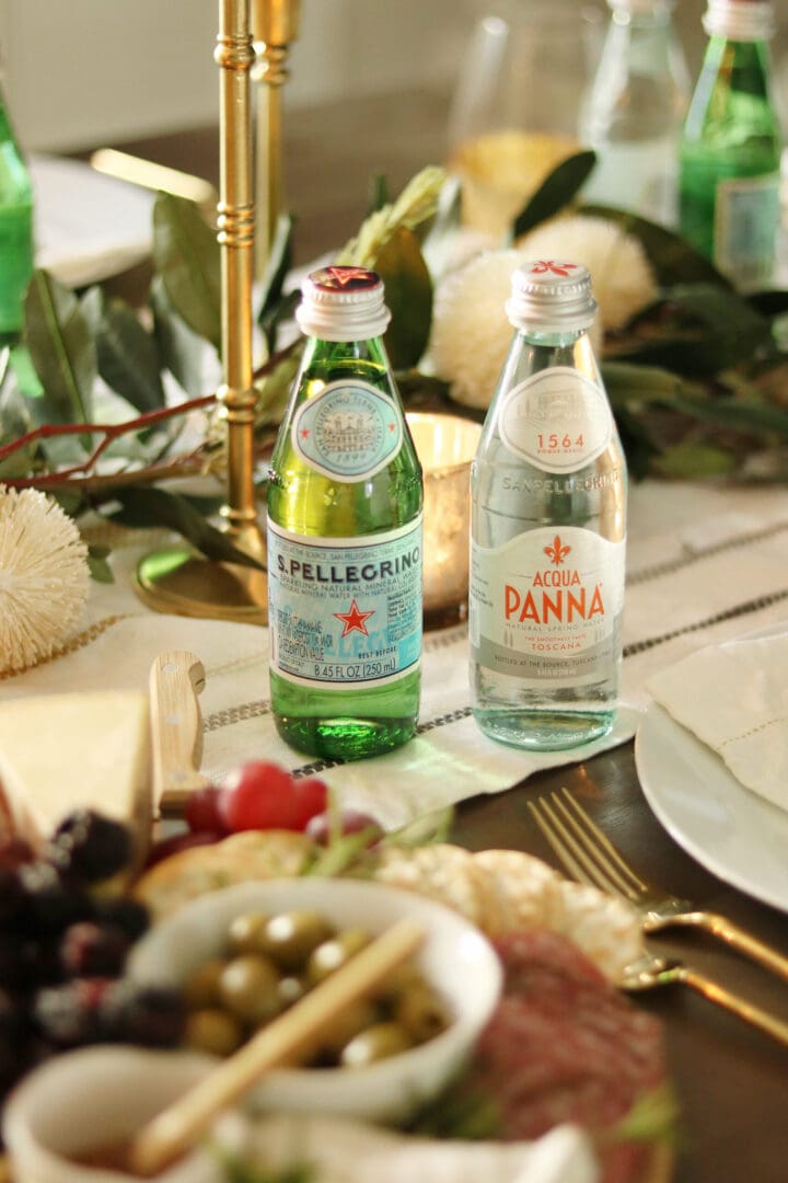 5 Ways to bring the restaurant experience to your home with Acqua Panna and Pellegrino single-serve glass bottles perfect to add the table. cheese board charcuterie board.  || Darling Darleen Top Lifestyle Blogger