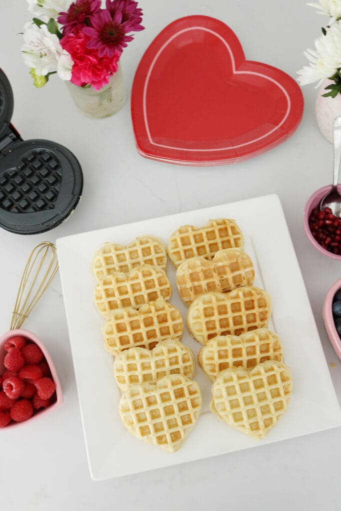 Bring Valentine's Day Home this year!  Start off with a Waffle bar or a Breakfast of Hearts!  So many fun Valentine's Day breakfast ideas.  || Darling Darleen Top Lifestyle Blogger #ctblogger #darlingdarleen #valentinesday