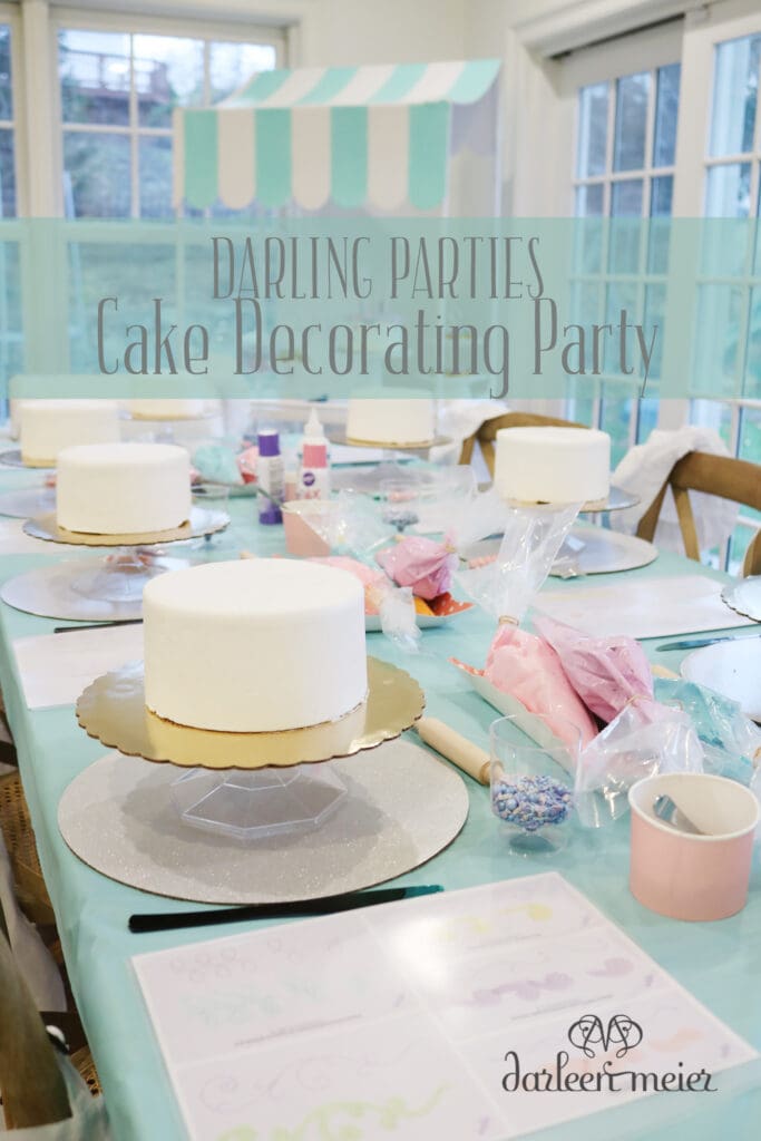 At-Home Cake Decorating Party--easy tips, techniques, supplies and lots of sweets!  You don't have to be a cake decorator to make a pretty cake!  || Darling Darleen Top Lifestyle Blogger #darlingdparties #darlingdarleen #cakedecorating