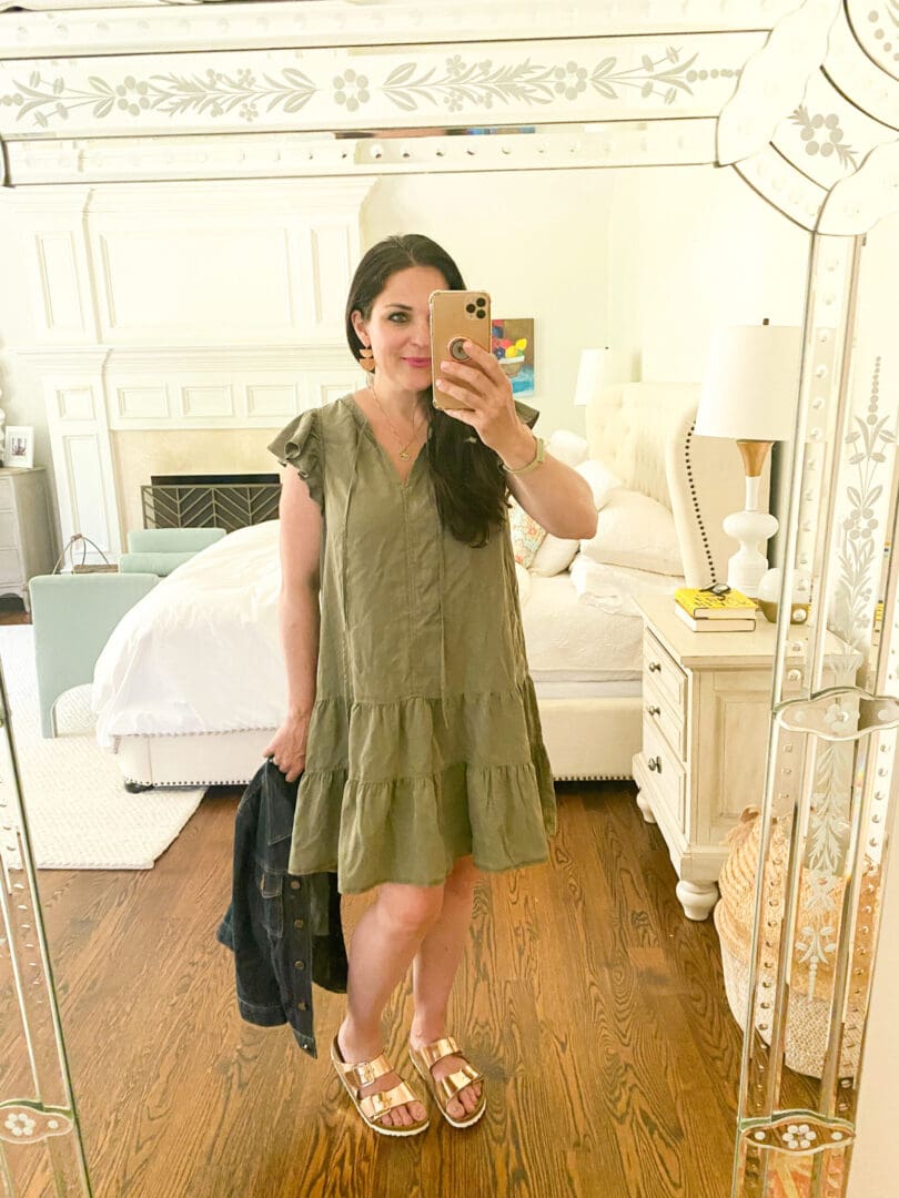 target green dress