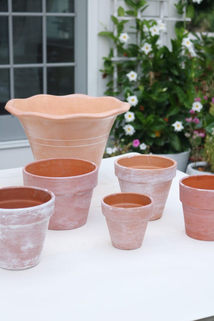 White Washed Terra Cotta Pots - Darling Darleen