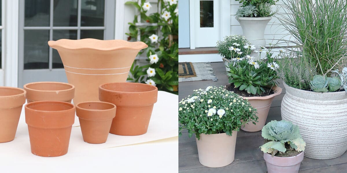 White Washed Terra Cotta Pots