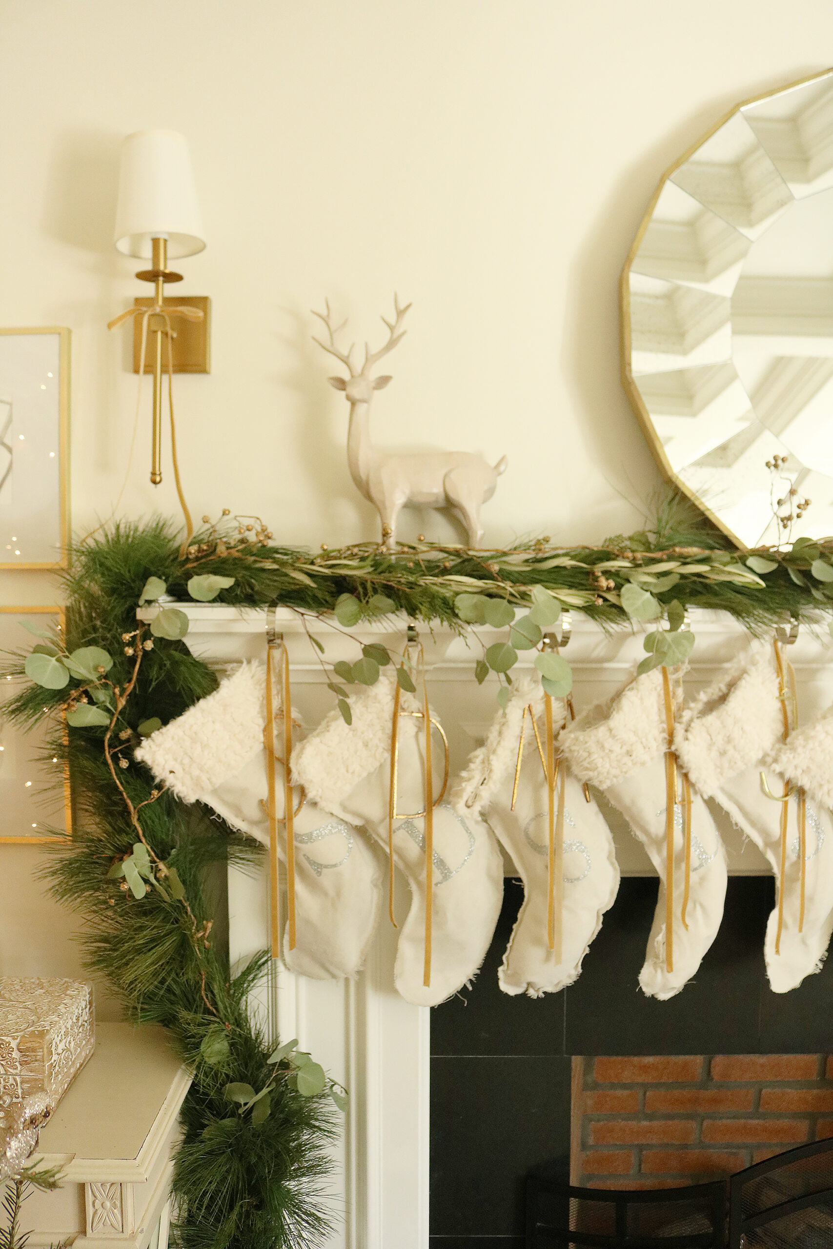 Our Christmas decorations with golden mustard-color yellow accents with ribbon and bells make It's a Golden Christmas looks pretty with the glitter ornaments. Darling Darleen Top CT Lifestyle Blogger #christmas #goldenchristmas