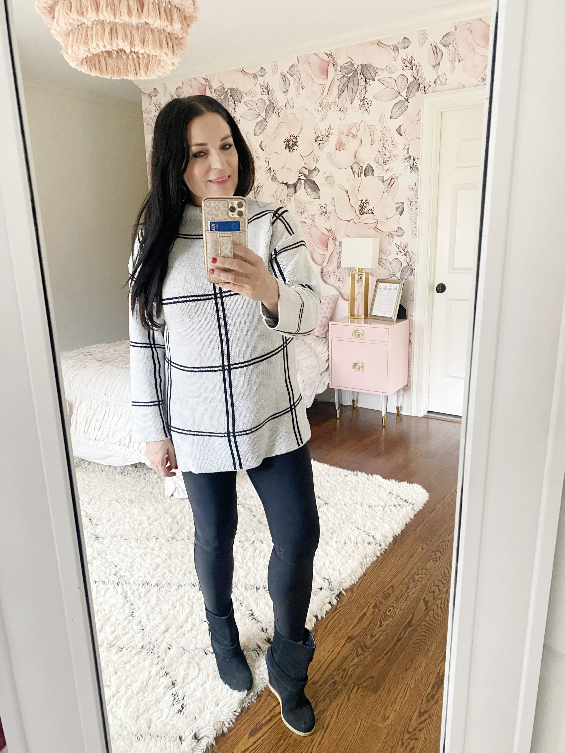 Favorite Sweater work outfits that are under $50 and for the Cold weather. Neutral simple colors that easily wear with black pants and mules. || Darling Darleen Top Lifestyle CT Blogger 