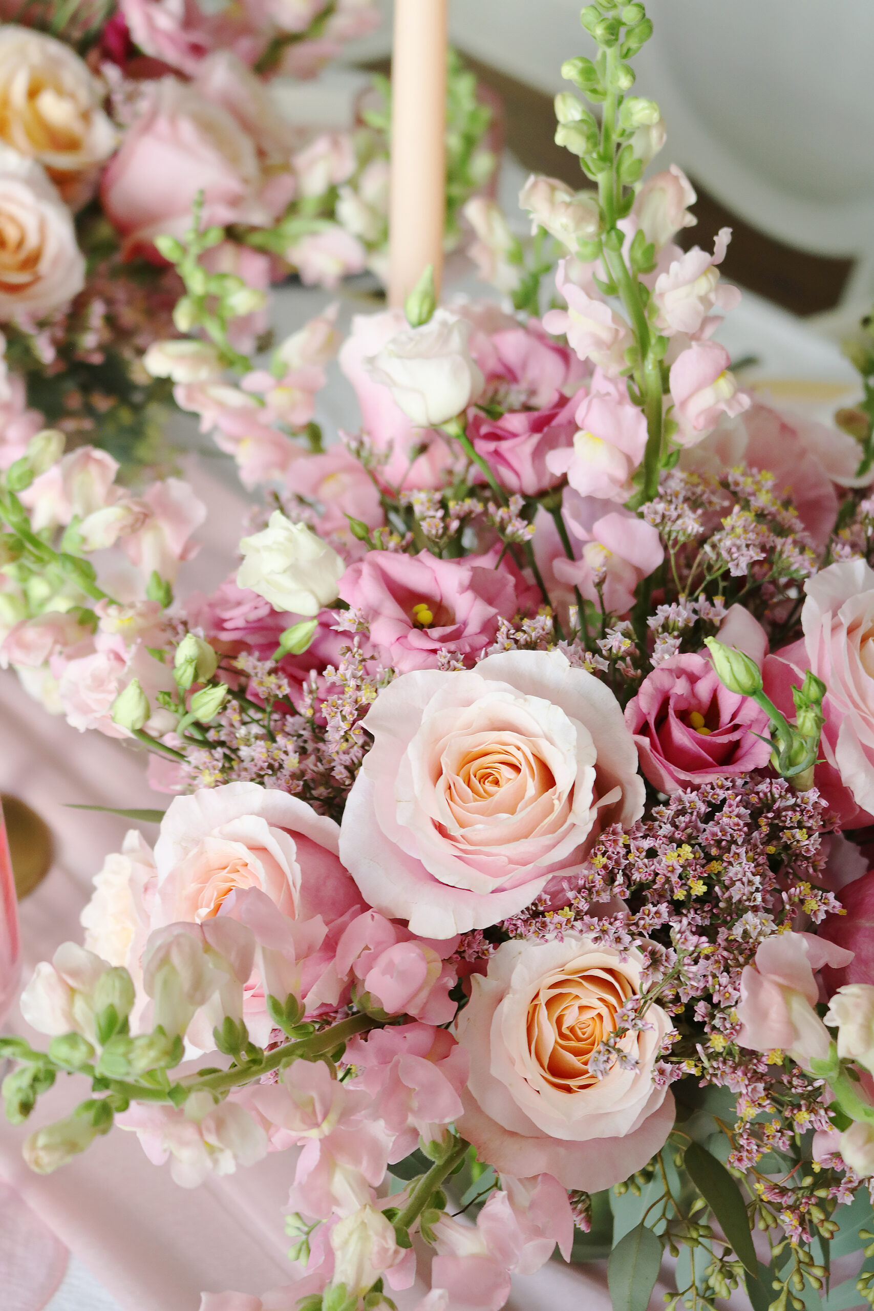Hearts, Pink Roses and Love Written all Over this Pretty Valentine Tablescape for an intimate dinner celebrating friendships and Valentine's Day. || Darling Darleen TOP Lifestyle Blogger