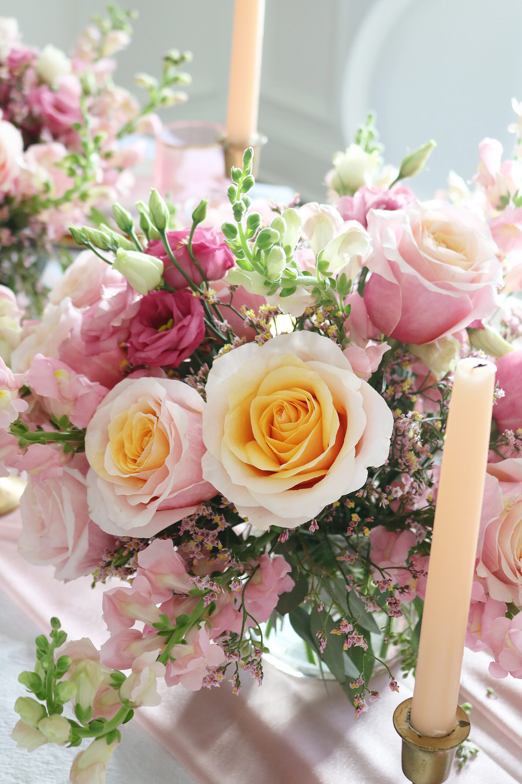 Hearts, Pink Roses and Love Written all Over this Pretty Valentine Tablescape for an intimate dinner celebrating friendships and Valentine's Day. || Darling Darleen TOP Lifestyle Blogger 