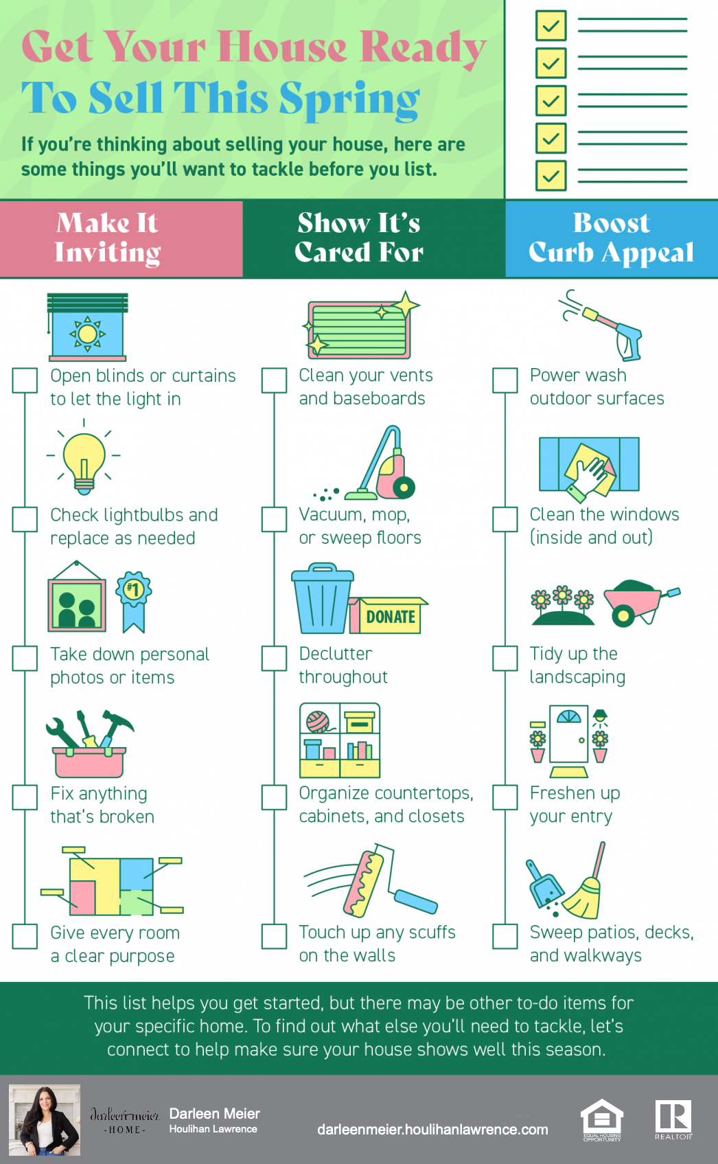 Tips for getting your home ready to sell during the spring market. Also print out our checklist for prepping your home this spring. || Darling Darleen Top Lifestyle CT Blogger