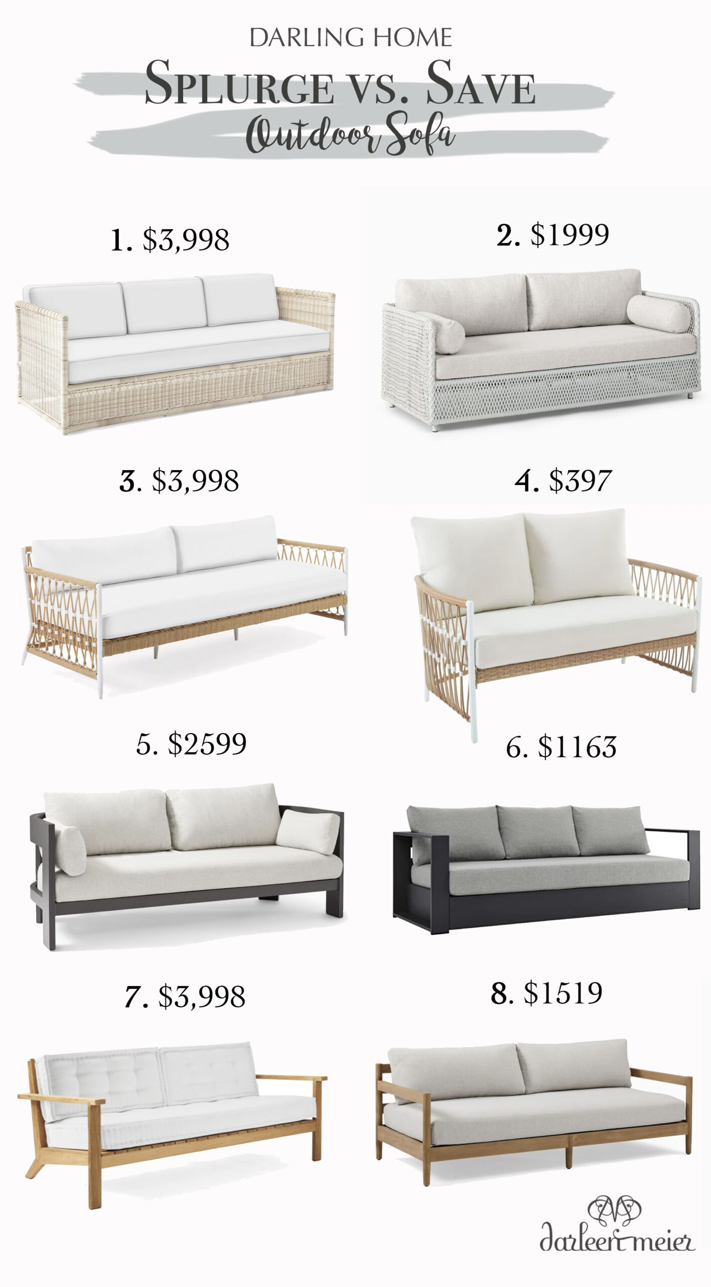 Save or Splurge on these Outdoor Furniture Pieces that have the same style but are dupes with the fraction of the price. Perfect for the summer time. || Darling Darleen Top CT Lifestyle Blogger