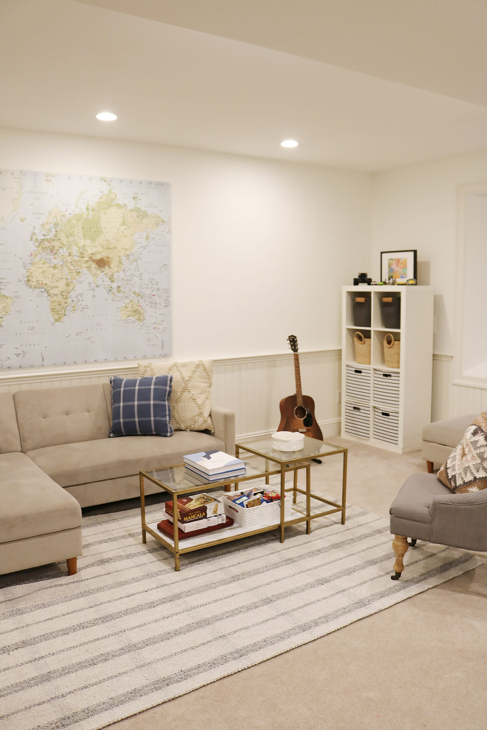 Basement Makeover on a budget. A Basement Refresh Taking it from Kid's Play Area to Teen Zone.  We added a mini bar, craft area and hang out area. || Darling Darleen Top CT Lifestyle Blogger